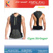 tank top fitness wear, stringer tank top with hoodies